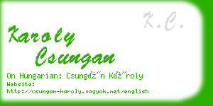 karoly csungan business card